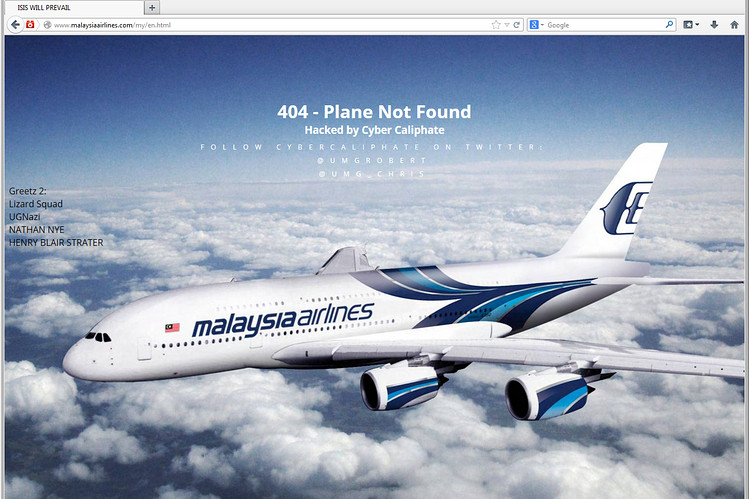 Islamistas ‘hackean’ el sitio web de Malaysia Airlines
