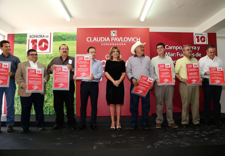 Presenta Claudia Pavlovich plan para recuperar competitividad del sector primario