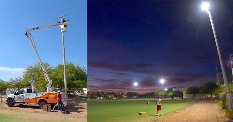 Rehabilita Gobierno Municipal luminarias de 26 campos deportivos