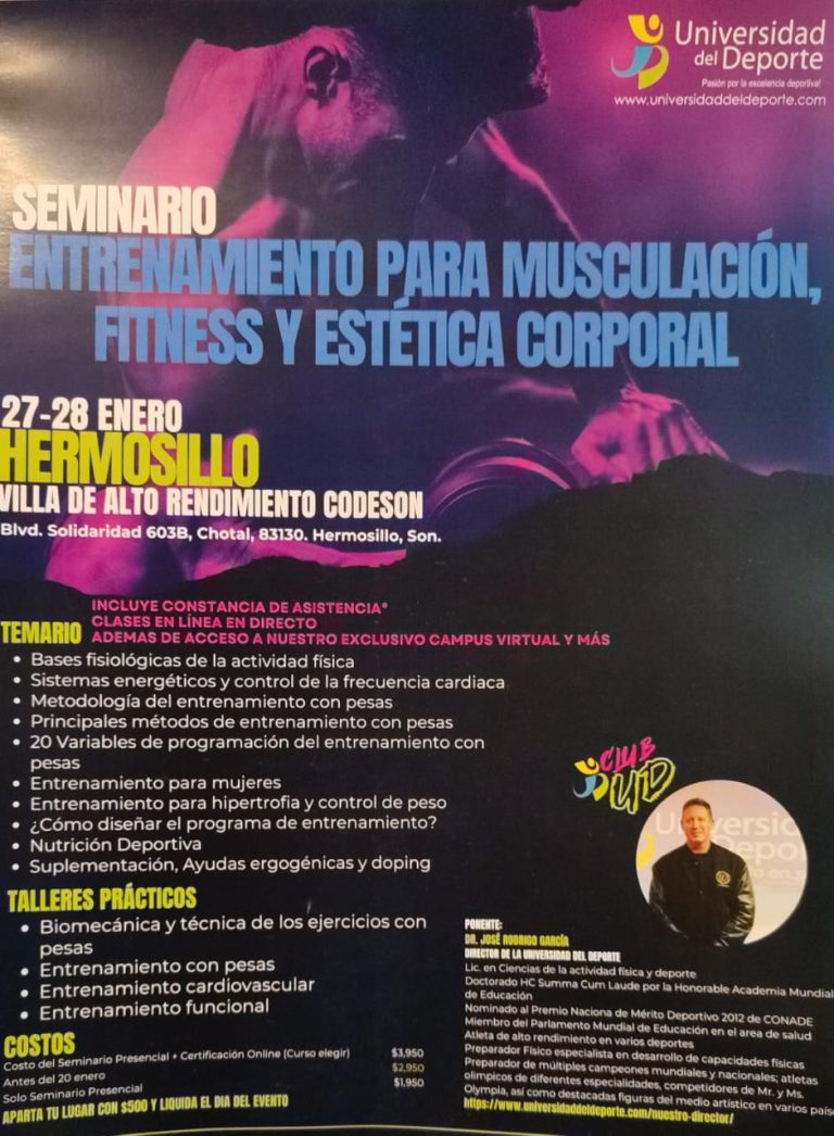 Hermosillo será sede de Seminario de Fitness y Estética Corporal