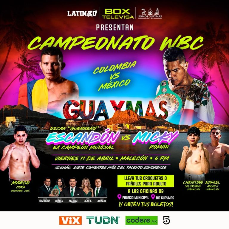 Habrá este 11 de abril Campeonato WBC México vs. Colombia en el Malecón Turístico de Guaymas